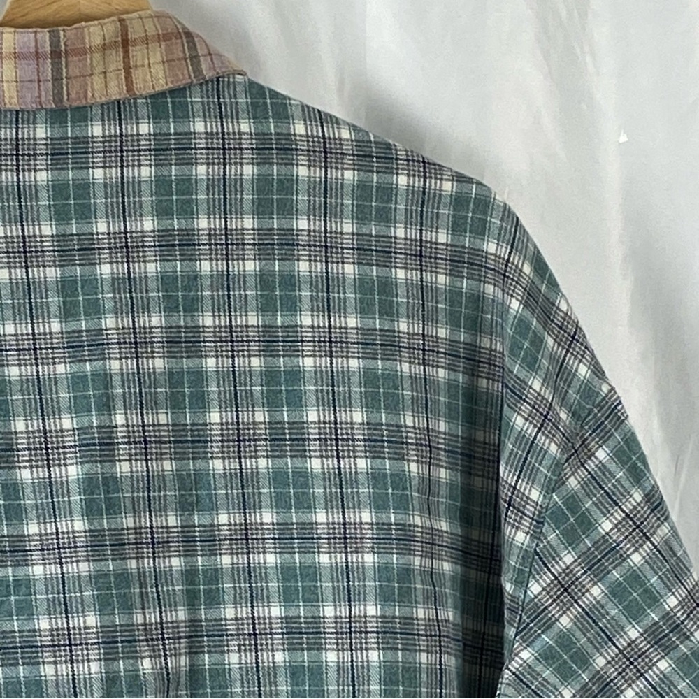 Nectar Clothing Women’s Plaid Patchwork Long Sleeve Cropped Shirt Size Small - Picture 12 of 16